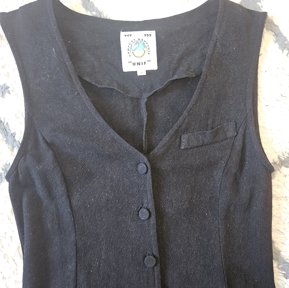 UNIF linen Blend Maxi Length Button Down Sleeveless Dress Xs - Picture 4 of 6